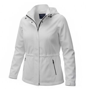 Nautica hooded softshell jacket designed for versatile outdoor protection
